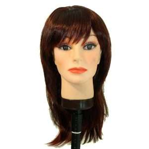   Brown tipped with Auburn side layers / bangs synthetic wig Beauty