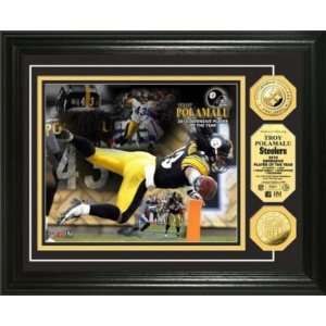  Troy Polamalu 2010 Defensive POY 24KT Gold Coin Photo Mint 