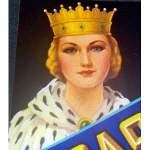  Beautiful Blue Eyes Coast Queen Crate Label, 1940s 