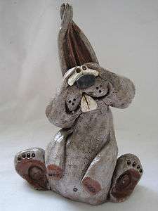 ART POTTERY RABBIT BUNNY   HAND MADE   MUST SEE   SIGNED  
