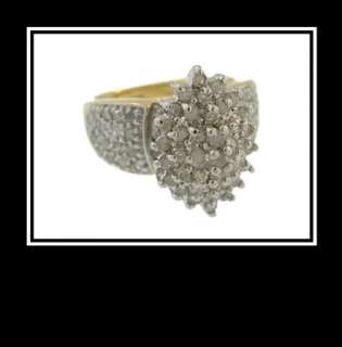 10K Solid Two Tone Gold Diamond Fashion Wedding Ring  