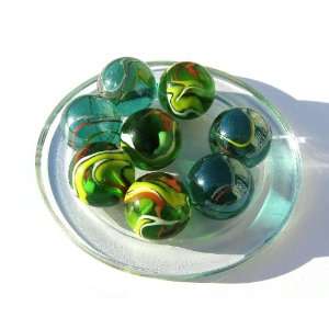  2 Larges Marbles   Marble PIC VERT   Glass Marble diameter 
