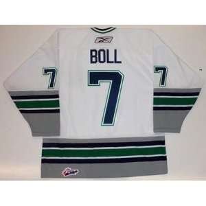  Jared Boll Plymouth Whalers Rbk White Jersey Blue Jackets 