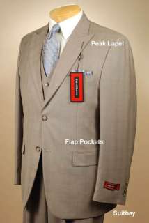 46L Suits   STEVE HARVEY Brown Plaid Mens Suit   XH06  