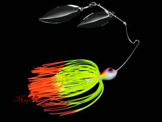 Double Willow Blade Spinnerbaits Lure Baits Hook Chartresuse Bass 1/4 