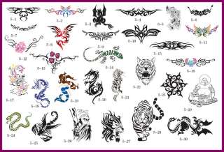 30 large stencils book airbrush tattoo body painting #5  