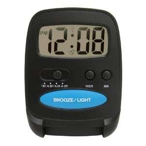  Geneva Clock Company Black LCD Digital Alarm Clock