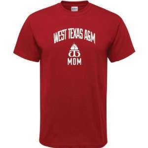  West Texas A&M Buffaloes Cardinal Red Mom Arch T Shirt 