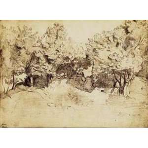  Sepia Corot Landscape   Poster by Jean Baptiste Camille Corot 