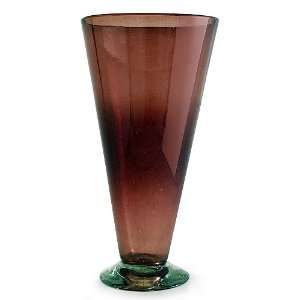  Art glass vase, Amethyst Cone