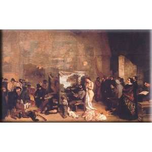   Studio 30x18 Streched Canvas Art by Courbet, Gustave