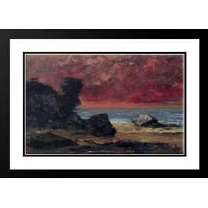Courbet, Gustave 24x18 Framed and Double Matted Apres lorage marine 