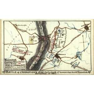  Civil War Map The Battle of Cramptons Gap  5 miles south 