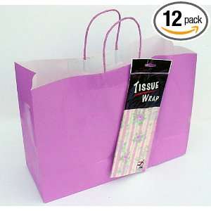   Fuchsia Gift Bags w/ Tissues   (1dz. Total)