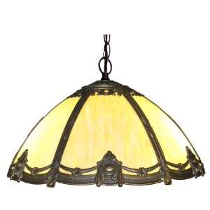  Antique Style Victorian Stained Bented Glass Hanging Lamp 