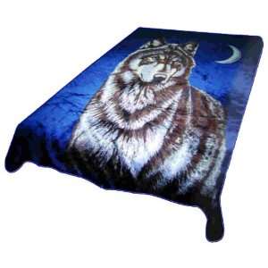  Wolf Bust Heavy Weight 3.2kg (7lbs) Acrylic Mink Blanket 