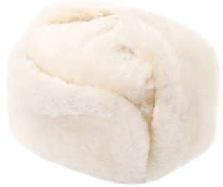 White mouton (sheepskin) Russian winter hat   Ushanka. Trapper Bomber 