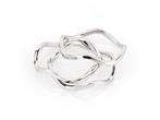 Triple Wave Bands White GP Ring Set Swarovski Crystal R561W  