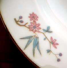 Bird Butterfly Pasta Soup Bowl Vintage Porcelain  
