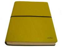 CIAK Small Green Leather Journal/Notebook, plain ivory  
