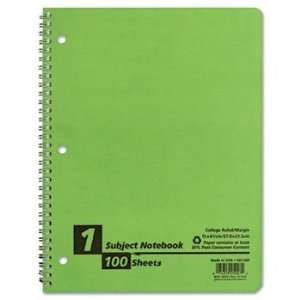  Oxford Twin Wire Subject Notebook, College/Med Rule, 8 1/2 