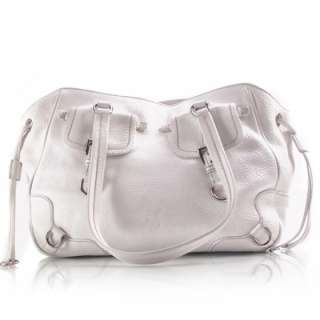PRADA Leather Multi Pocket Hobo Tote Bag Purse Whi  
