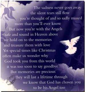 Christmas Grave Card Angel In Heaven FREE HolderC114 5060131752945 