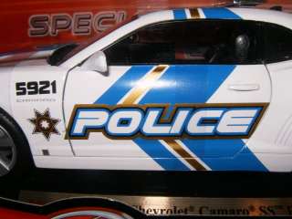 NIB MAISTO 118 SCALE POLICE 2010 CHEVROLET CAMARO SS/RS WHITE/BLUE 