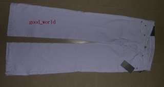 NWT SEVEN FOR ALL 7 MANKIND SLIM WIDE TROUSER WHITE JEANS 27  
