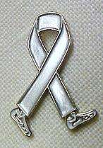 Sciatic Pain Awareness Month September Silver Gray Walking Legs Ribbon 
