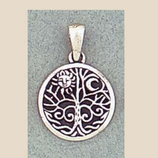 Sterling Silver Celtic Tree of Life Medallion Pendant  
