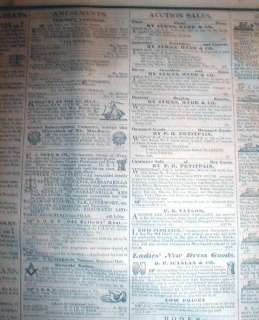   daily crescent louisiana dated in 1850 lots of ads and news from