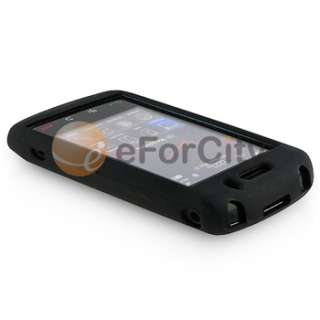 FOR BLACKBERRY STORM2 9550 LCD FILM+BLACK SILICONE CASE  