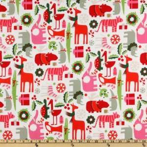  44 Wide Christmas Time 2D Yuletide White Fabric By The 