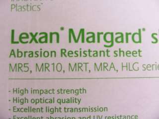 Lexan Margard Abrasion Resistant sheet 3/8x 48.625 x24  