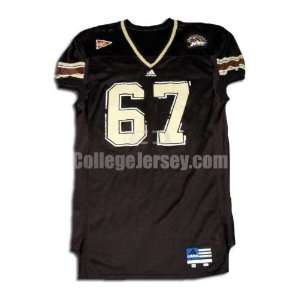  Black No. 67 Game Used Western Michigan Adidas Football 