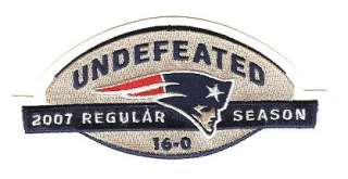NEW ENGLAND PATRIOTS 16 0 UNDEFEATED SEASON PATCH  