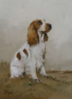 Original Oil painting   portrait of an english cocker spaniel dog by j 