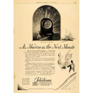 1929 Ad Warren Telechron Co. Victoria Clock No. 324   Original Print 