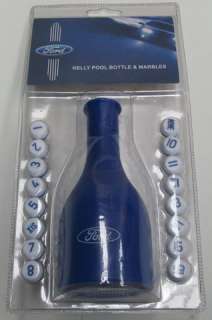 Official Ford Kelly Pool Tally Bottle with Marbles  