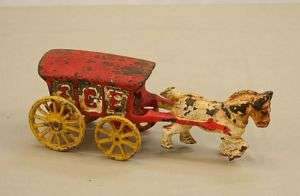 Cast Iron Toy Horse Drawn Ice Wagon  