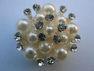 Sparkling Clear Crystal Rhinestone Pearl Buttons #A90  