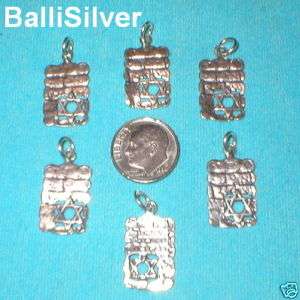 pieces Sterling Silver 925 WESTERN WALL with STAR of DAVID Charms 