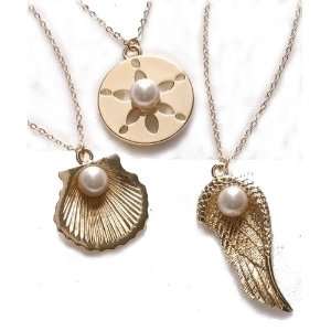  Necklaces & Pendants PEARL, Sea Shell with Pearl, Sand dollar 