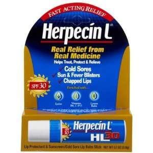 Herpecin L Cold Sore Lip Balm with SPF 30 Sunscreen 0.1, oz (Quantity 