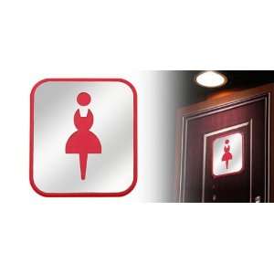  Red Stainless Steel Lady Washroom Toilet Notice Sign Board 