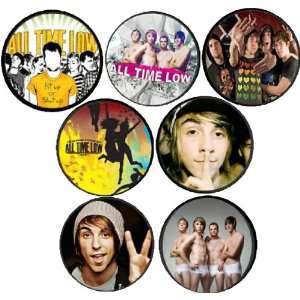  Set of 7 ALL TIME LOW Pinback Buttons 1.25 Pins / Badges 