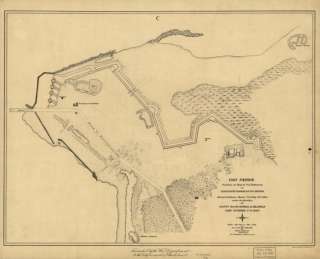 1865 Civil War map Fort Johnson South Carolina  