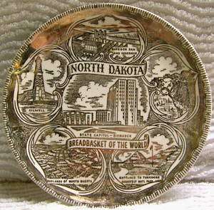 North Dakota Souvenir Plate Garrison Dam Bismarck  