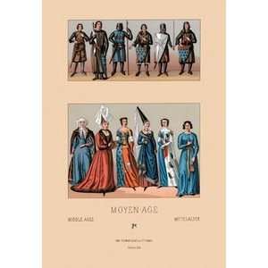  Knights and Maidens of the Middle Ages   16x24 Giclee Fine 